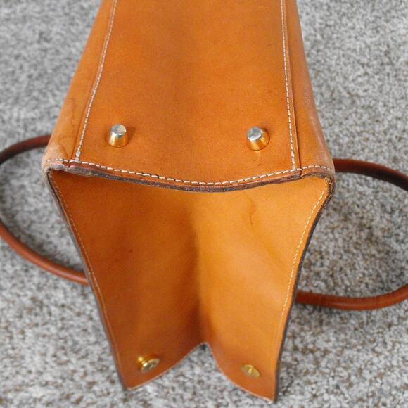 Bridas Cognac Leather Top Handle Satchel Bag Pre-Owned Classic - Picture 11 of 14
